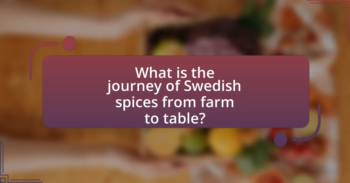 What is the journey of Swedish spices from farm to table?